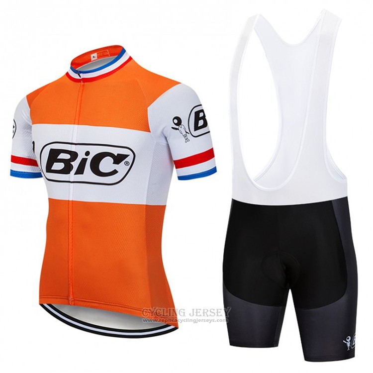 2018 Cycling Jersey Bic Champion Netherlands Orange Short Sleeve and Bib Short